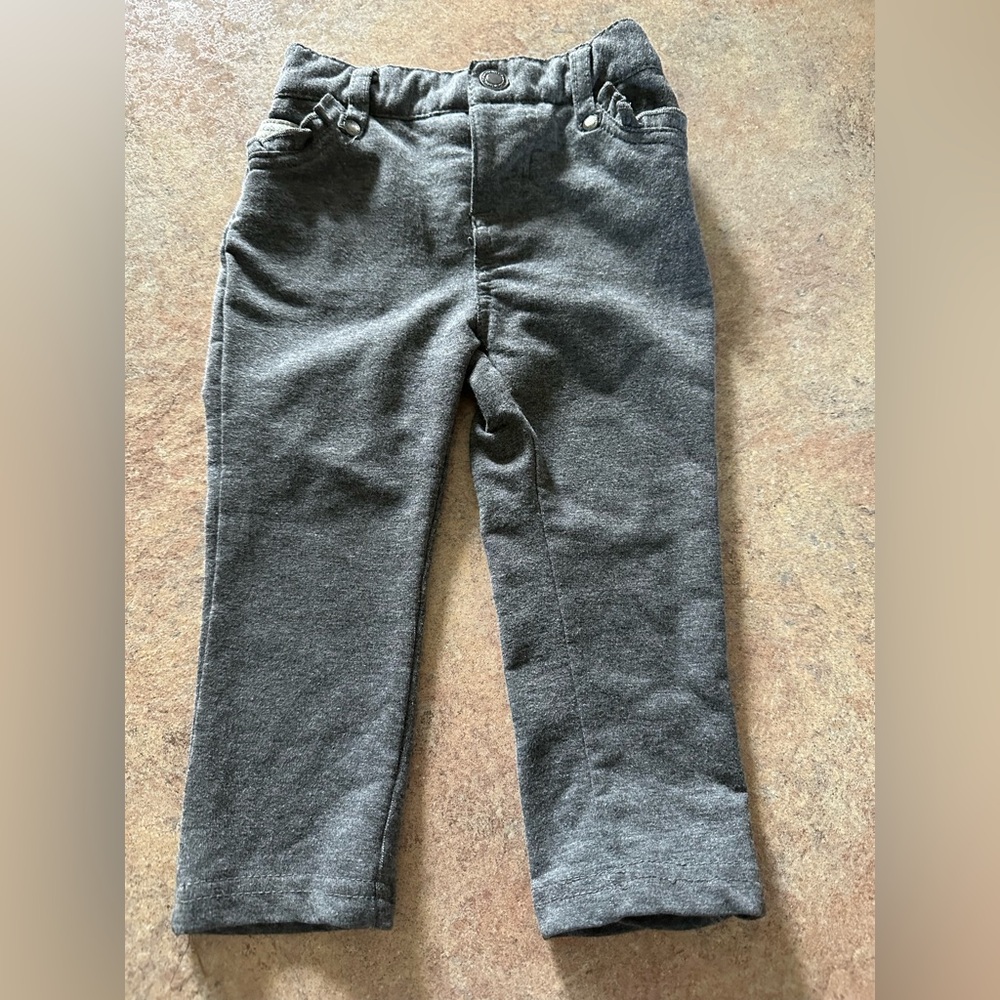 Calvin Klein Girls Jeans Gray Sweatpants Size 12 M Ruffles On Pocket